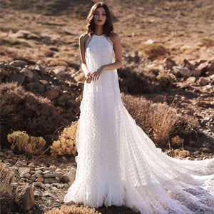 Simple Wedding Dress-Lace Backless Beach Wedding Dress | Wedding Dresses