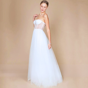 Simple Beach Wedding Dress-Strapless A Line Bridal Gown | Wedding Dresses