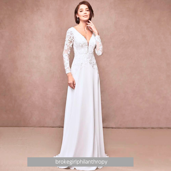 Simple Wedding Dress | Lace Boho Wedding Dress Broke Girl Philanthropy
