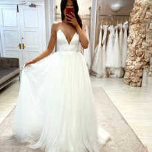 Load image into Gallery viewer, Simple Wedding Dress-Off Shoulder Beach Wedding Gown | Wedding Dresses
