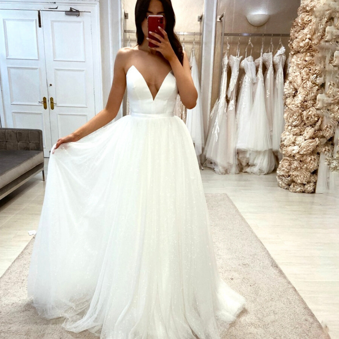 Simple Wedding Dress-Off Shoulder Beach Wedding Gown | Wedding Dresses