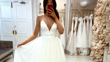 Load image into Gallery viewer, Simple Wedding Dress-Off Shoulder Beach Wedding Gown | Wedding Dresses
