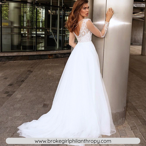 Lace Wedding Dress-A-Line Lace Wedding Dress-Long Sleeves | Wedding Dresses