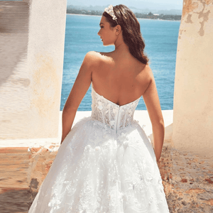 Strapless A-Line Lace Vintage Wedding Dress Broke Girl Philanthropy