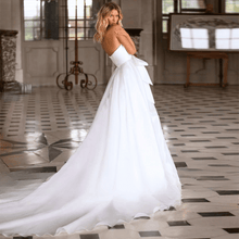 Load image into Gallery viewer, Beach Wedding Dress-A Line Satin Beach Wedding Dress | Wedding Dresses
