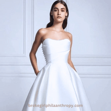 Load image into Gallery viewer, Simple Wedding Dress-Satin Strapless A Line Bridal Gown | Wedding Dresses

