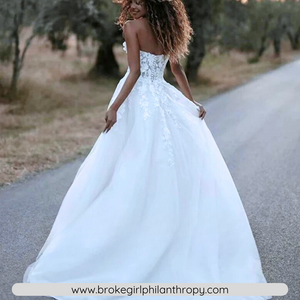 Backless Wedding Dress-A Line Lace Beach Wedding Dress | Wedding Dresses