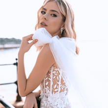 Load image into Gallery viewer, Sweetheart Lace Beach Wedding Dress with Bow Straps Broke Girl Philanthropy
