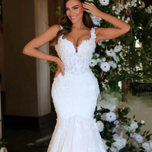 Load image into Gallery viewer, Mermaid Wedding Dress-Sweetheart Lace Wedding Dress- Flowers &amp; Beading | Wedding Dresses
