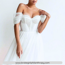 Load image into Gallery viewer, Beach Wedding Dress-Off Shoulder A Line Beach Wedding Dress | Wedding Dresses
