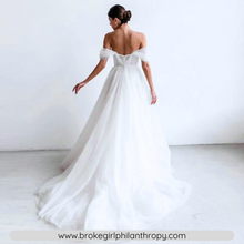 Load image into Gallery viewer, Beach Wedding Dress-Off Shoulder A Line Beach Wedding Dress | Wedding Dresses
