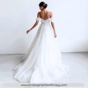 Beach Wedding Dress-Off Shoulder A Line Beach Wedding Dress | Wedding Dresses