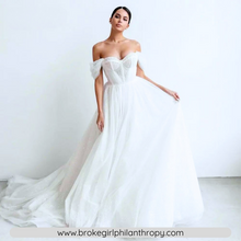 Load image into Gallery viewer, Beach Wedding Dress-Off Shoulder A Line Beach Wedding Dress | Wedding Dresses
