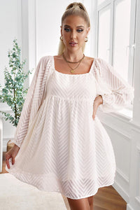 Womens Mini Dress-Textured Square Neck Mini Dress | Dress