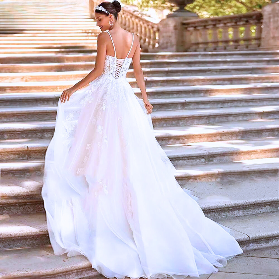 Vintage Lace Wedding Dress | Chiffon Bridal Gown