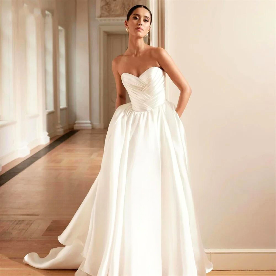 Sweetheart Wedding Dress with Bow Back Detail