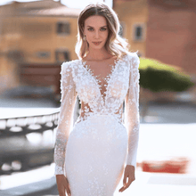 Load image into Gallery viewer, Mermaid Wedding Dress-Long Sleeve Lace Wedding Dress | Wedding Dresses
