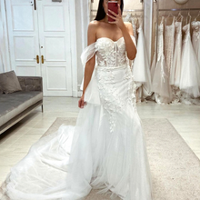 Load image into Gallery viewer, Mermaid Wedding Dress-Vintage Glitter Lace Mermaid Wedding Dress | Wedding Dresses
