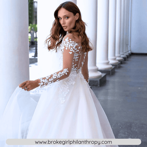 Vintage Lace Long Sleeve Princess Wedding Dress Broke Girl Philanthropy