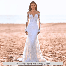 Load image into Gallery viewer, Vintage Mermaid Wedding Dress-Lace Mermaid Beach Wedding Dress | Wedding Dresses
