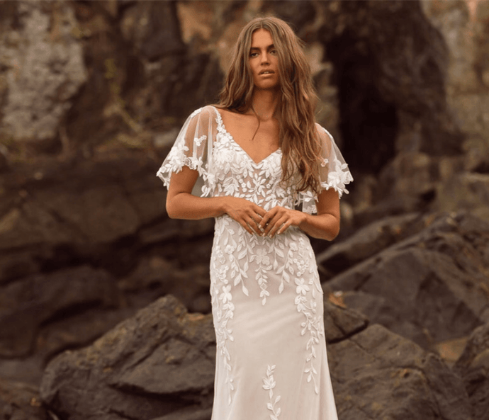 Mermaid Wedding Dress-Vintage Lace Wedding Dress | Detachable Sleeves | Wedding Dresses