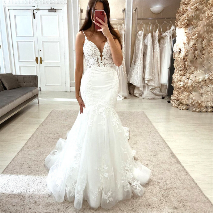 Mermaid Wedding Dress-Lace Beach Wedding Dress | Wedding Dresses