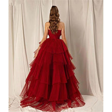 Load image into Gallery viewer, Wine Burgundy A Line Princess Strapless Formal Evening Party Dress Broke Girl Philanthropy
