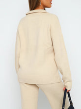 Load image into Gallery viewer, Quarter Zip Long Sleeve Top Pants Set
