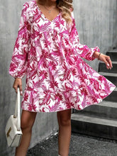 Load image into Gallery viewer, Floral Print Dress | V-Neck Balloon Sleeve Dress
