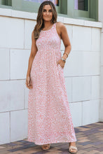 Load image into Gallery viewer, Pink Leopard Print Pocketed Sleeveless Maxi Dress | Dresses/Maxi Dresses
