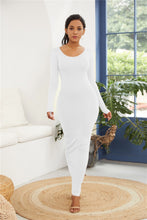 Load image into Gallery viewer, Maxi Wrap Dress | Round Neck Long Sleeve Dress
