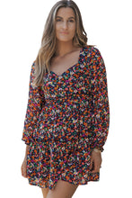 Load image into Gallery viewer, Wrapped V Neckline Long Sleeve Floral Dress
