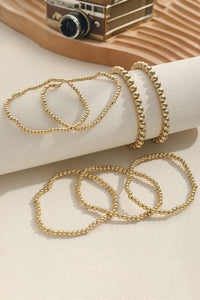 Beaded Bracelet Set | Gold 7 PC Minimalist Luxury Bracelet Set