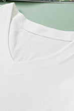 Load image into Gallery viewer, Puff Sleeve Top | White V-neck Embroidered Patchwork
