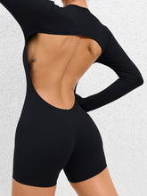 Load image into Gallery viewer, Womens Active Romper | Cutout Round Neck Long Sleeve Active Romper
