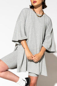 Gray Tunic Top & Slimming Shorts Set