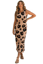 Load image into Gallery viewer, Maxi Dress | Leopard Split Open Back Sleeveless Dress
