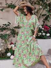 Load image into Gallery viewer,  Floral V-Neck Short Sleeve Dress
