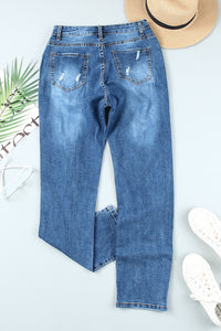 Buttoned Pockets Distressed Jeans | Bottoms/Jeans