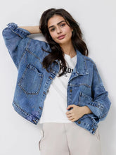 Load image into Gallery viewer, Pocketed Button Up Denim Top
