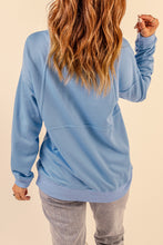 Load image into Gallery viewer, Cotton Pocketed Half Zip Pullover Sky Blue Sweatshirt | Tops/Sweatshirts &amp; Hoodies
