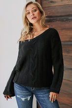 Load image into Gallery viewer, Cable Knit V-Neck Sweater
