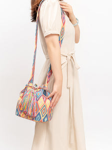 Fashion Handbag | Drawstring Tassel Geometric Shoulder Bag | handbag