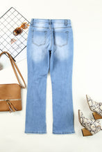 Load image into Gallery viewer, Sky Blue Side Splits Ripped Straight Leg High Waist Jeans | Bottoms/Jeans
