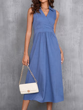 Load image into Gallery viewer, Midi Dress | Ruched Sleeveless Dress
