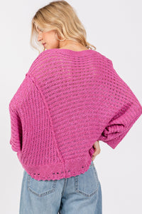 Asymmetrical Open Stitch Sweater