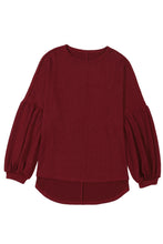 Load image into Gallery viewer, Faux Knit Jacquard Puffy Long Sleeve Top | Tops/Long Sleeve Tops
