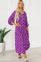 Load image into Gallery viewer, Maxi Dress | Purple Bohemian Puff Sleeve Dress
