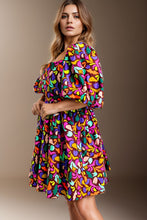 Load image into Gallery viewer, Womens Dress | Plus Size Printed Square Neck Half Sleeve Dress | Dresses/Mini Dresses
