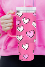 Load image into Gallery viewer, Rose Red Valentines Heart Printed Thermos Cup with Handle 40oz | Accessories/Tumblers
